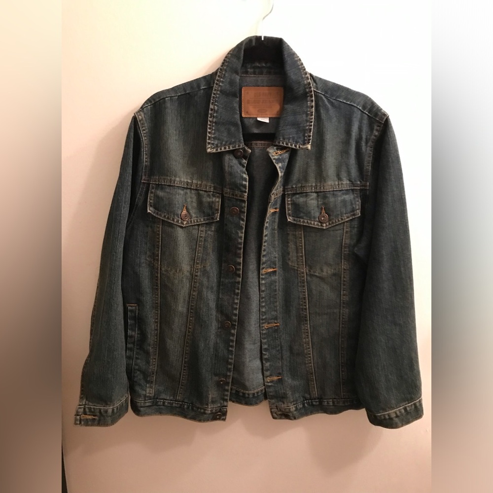 OLD NAVY HEAVY DENIM JACKET COLOR BLUE BLACK SIZE XXL